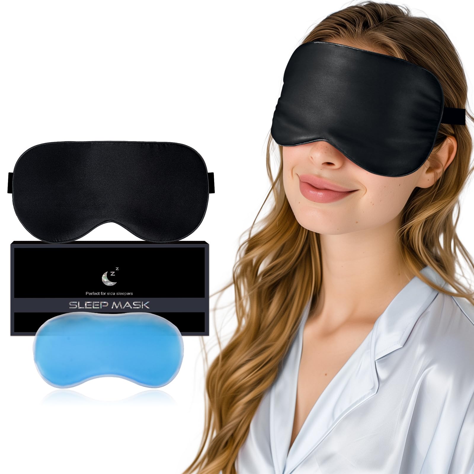 Antifaz para Dormir, Antifaz Gel Frio Brinda Una Experiencia Diferente, Alivia La Fatiga Ocular Y Te Proporciona Vitalidad (Negro)