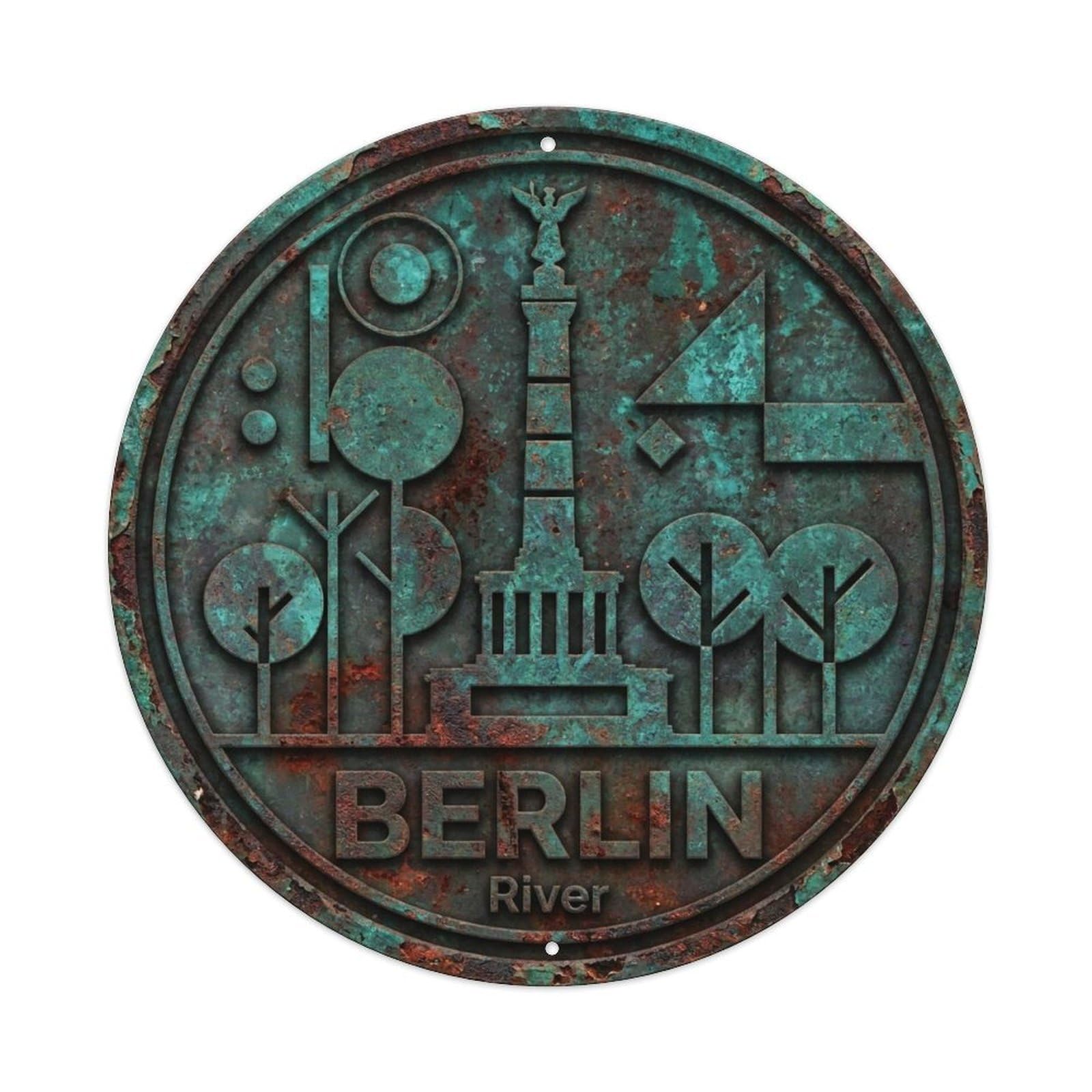Vintage Travel Berlin Germany Garden Metal Tin Sign