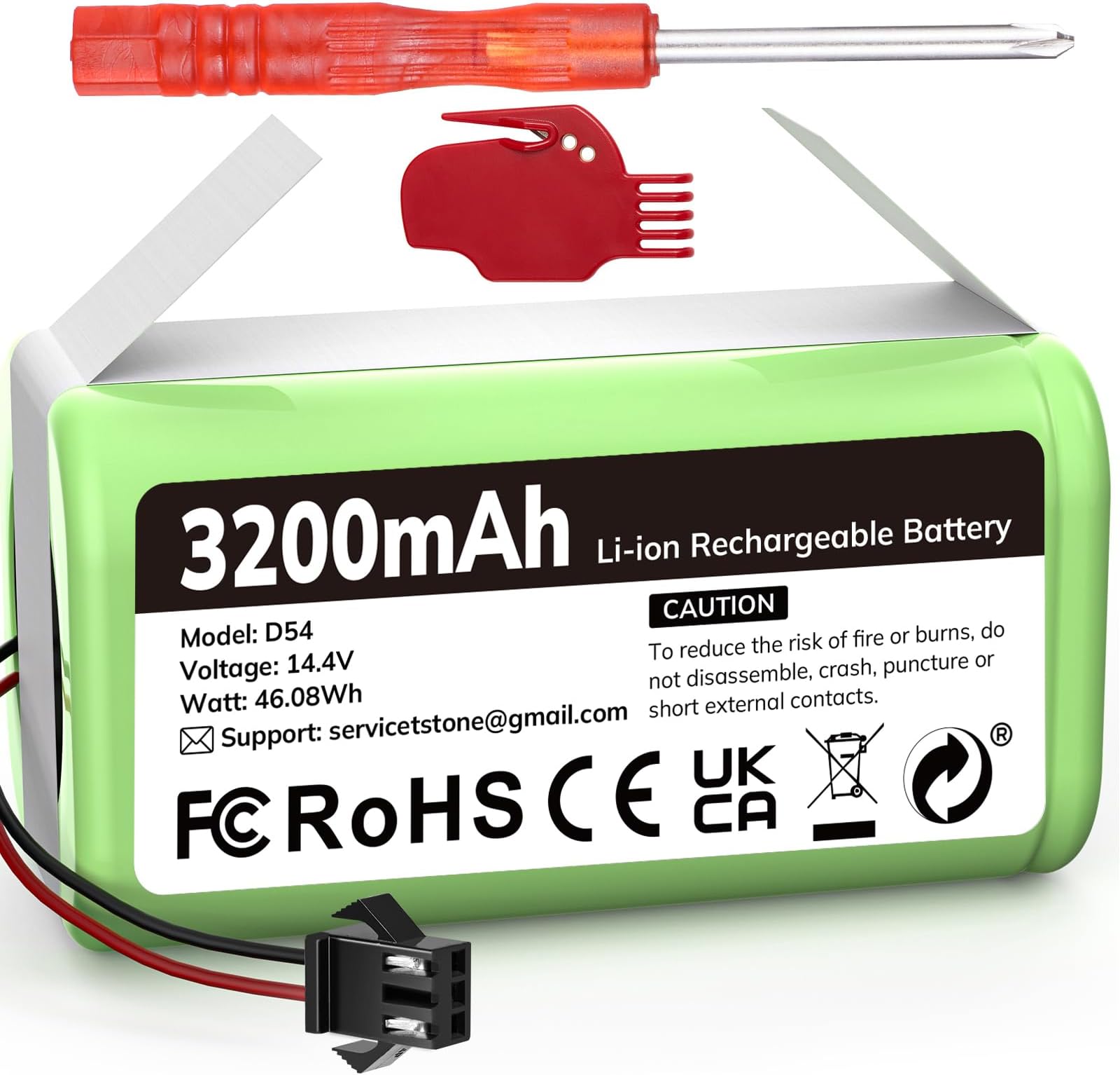 Keenstone 14.4V 3200mAh Replacement Battery for eufy RoboVac 11 11C 11S Plus 11S MAX 12 15C 15C MAX 15T 25C 30C G10 Hybrid G30 Edge R500 R450 & Ecovacs Deebot N79 N79S N95 DN622 661