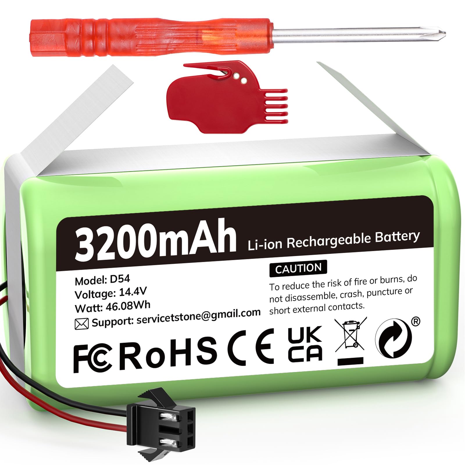 Keenstone 14.4V 3200mAh Replacement Battery for eufy RoboVac 11 11C 11S Plus 11S MAX 12 15C 15C MAX 15T 25C 30C G10 Hybrid G30 Edge R500 R450 &