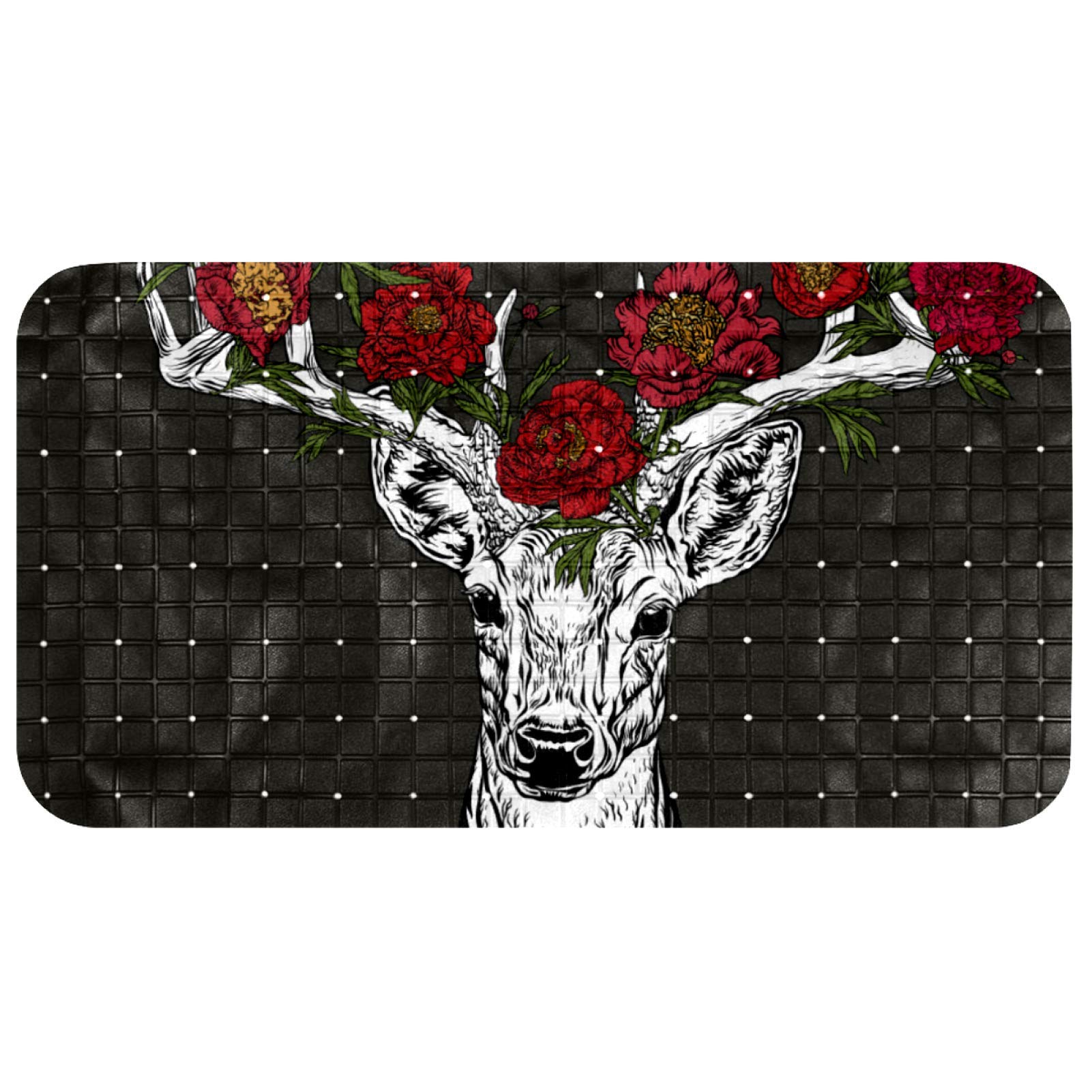 Tapis de douche et baignoire antidérapant 68x37cm motif cerf
