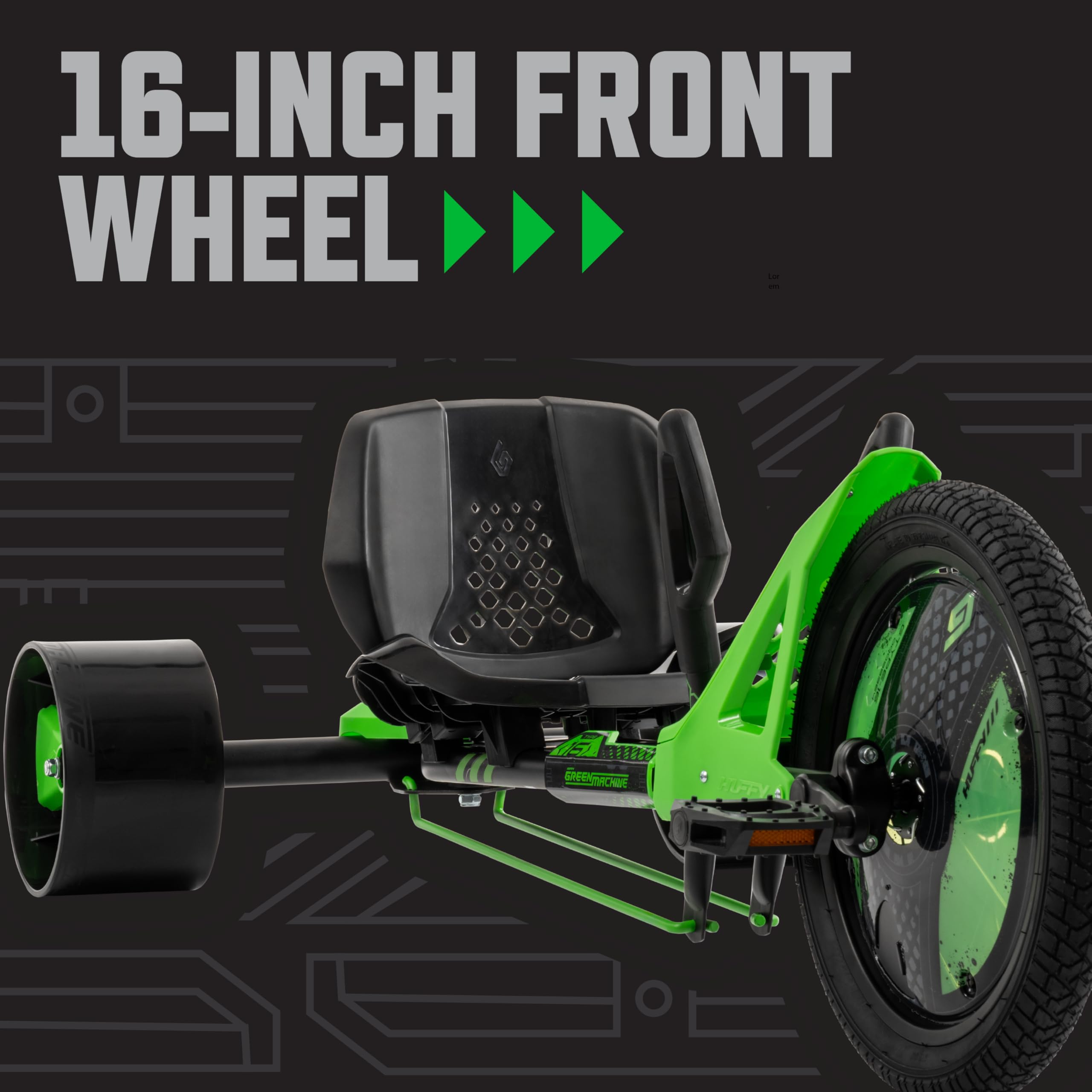 Amazon.co.jp: Huffy Green Machine 16インチドリフトトライク、洗練