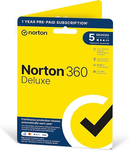 Norton N360 Deluxe | Deluxe | Urządzenie 5 | 12 m | PC / Mac / iOS / Android | Pobierz