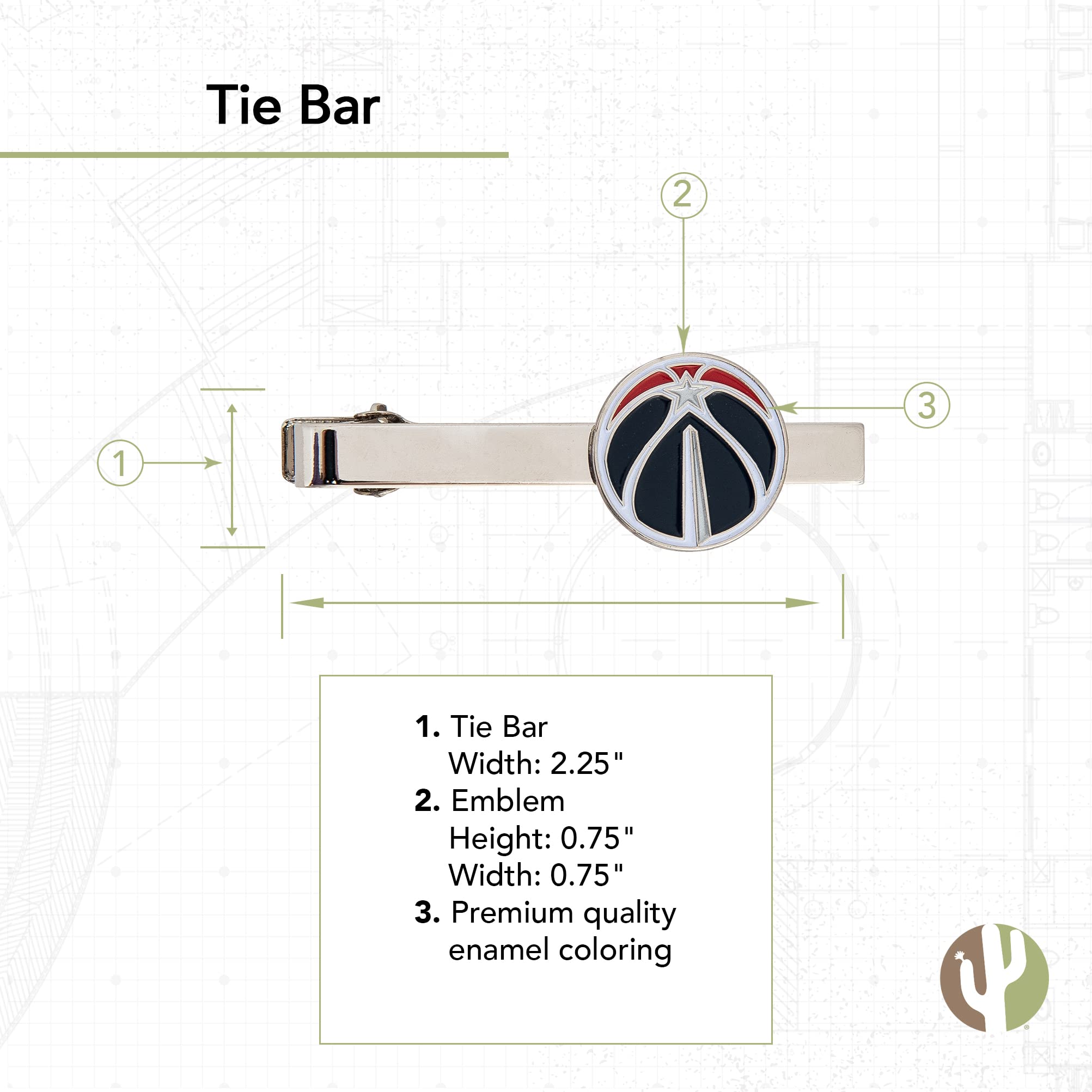 Desert Cactus Washington Wizards Tie Bar NBA National Basketball Association Logo (Tie Bar)