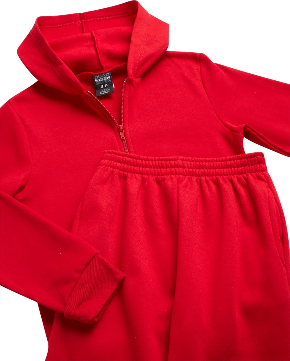 Quad Seven Boys Sweatsuit Set - 4 Piece Solid Fleece Boys Zip up Hoodie and Lightweight Jogger Sweatpants (Sizes: 5-18) - Image 3