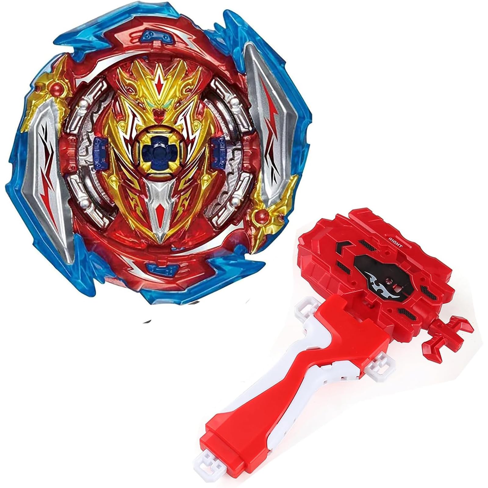 mlywd Spinning Tops Set With Launcher, 4D Metal Fusion Gyros Set, Spinning Top Toy Gift for Children, Teenagers and Adults, B-173-01