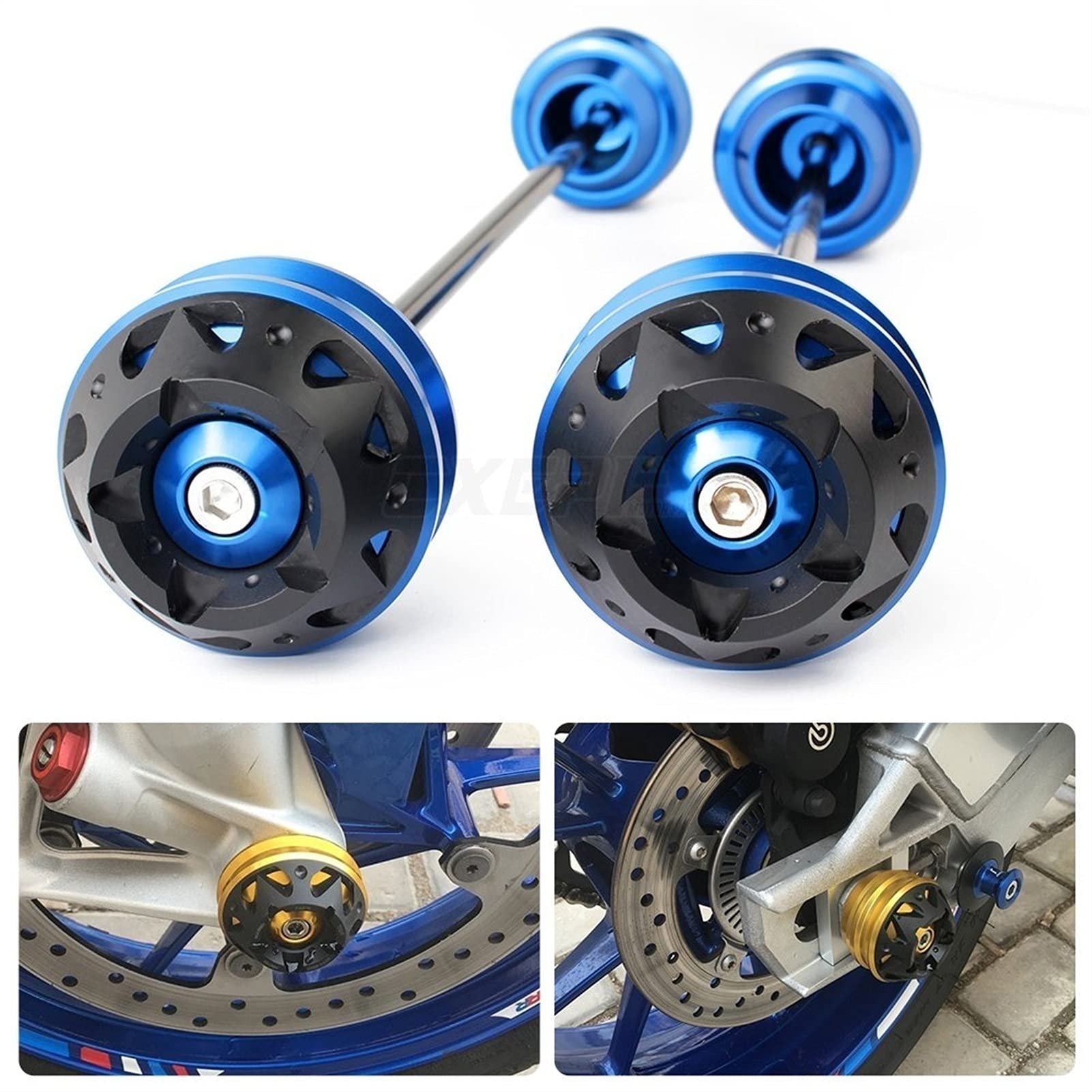 Do BMW R1200GS/ADV R1200R R1200S R1200RT R1200ST Motocykl Przednia oś widelca Ochraniacz na koło przed wypadkiem Sliders Ochrona przed upadkiem ślizgacze ramy (Kolor: Złote przednie koło)