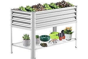 Sturdy Elevated Planter with Built-in Storage for Space-Savvy Gardening in Apartments and Patios