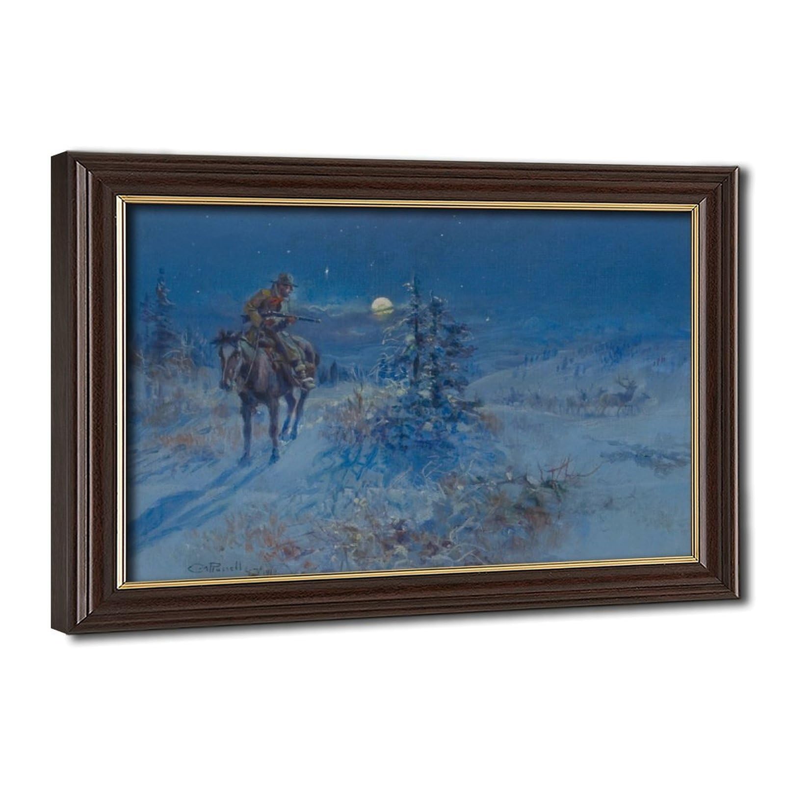 Toile deco Joshing Moon 1918 impression d'art premium Charles Marion Russell - 8