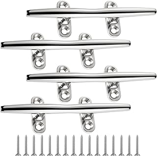 4/5/6 Inch Boat Cleat - Open Base 316 Stainless Steel Dock Cleat,Marine Cleat Rope Cleat, Mooring Accessories with Screws for Boats,Kayak, Marine, Deck, Nautical Decor(2,4,6 Pack)