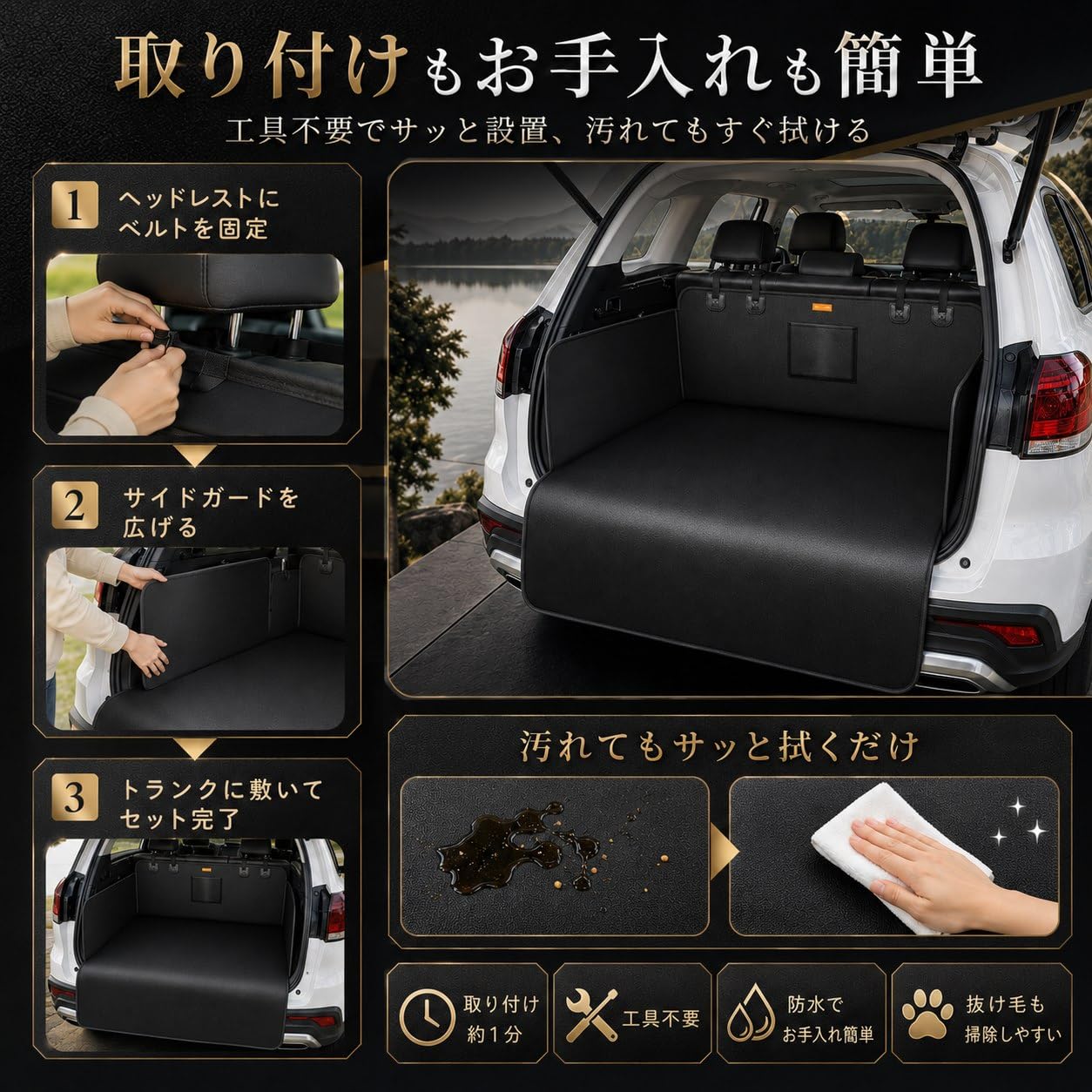 Amazon.co.jp: トランクマット ラゲッジマット 車用 ペットシート に