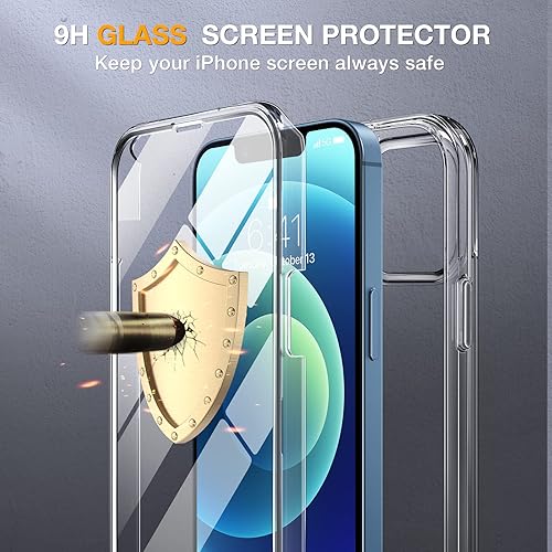 Miniatura 4 de Miracase Glass Series para iPhone 1212 Pro - Funda protectora resistente de cuerpo completo con protector de pantalla de vidrio templado 9H