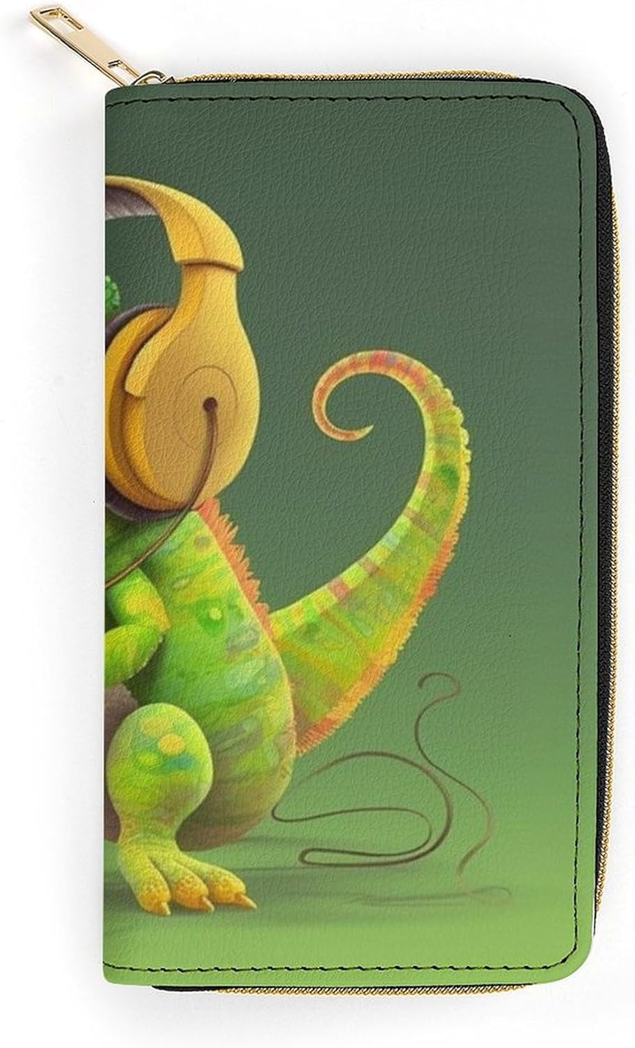 Personalized Wallet for Women And Men Chameleon Listen Music Printed Money Clips Cute Travel Purse Secure And Durable Billfold