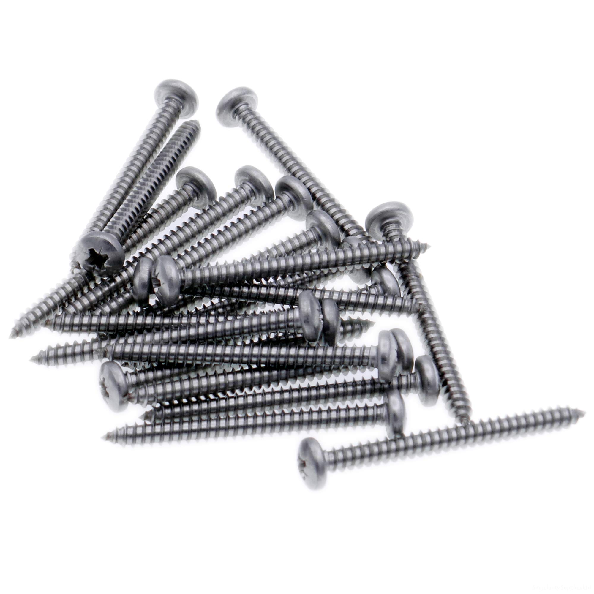 Singularity Supplies No.4 X 0.25 (2.9Mm X 6.5Mm) Pozi Pan Self-Tapping Screw - Stainless Steel (A2) (Pack Of 20)