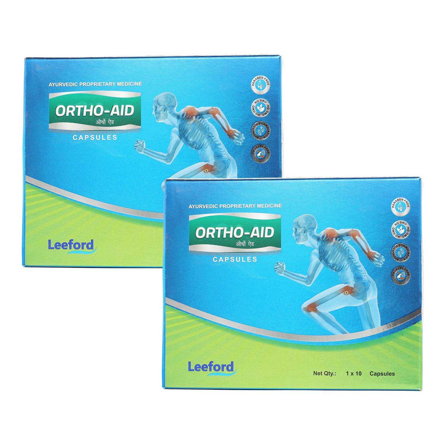 Ortho Aid Capsules 10 Capsules | Ayurvedic Joint Health Support | With Shallaki, Guggul & Ashwagandha | 100% Herbal (Pack of 2)