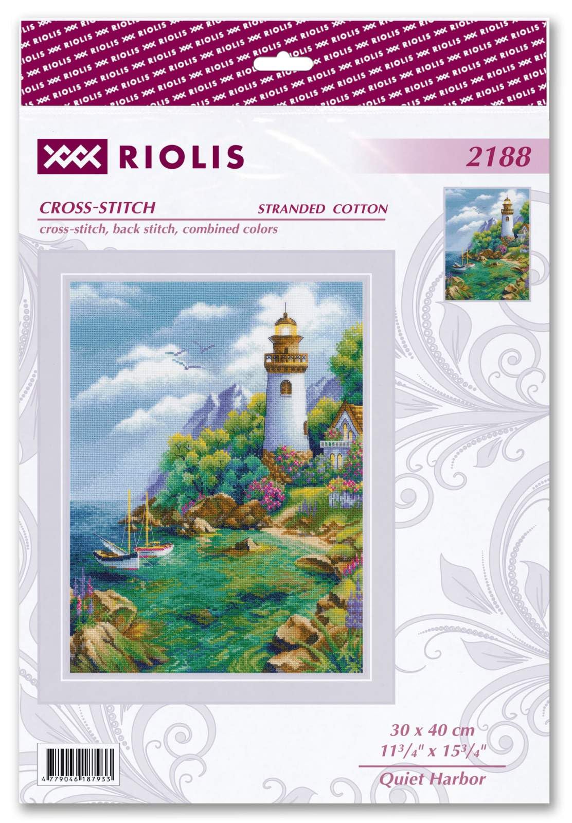 Riolis Kreuzstich Stickpackung Ruhiger Hafen, Zählmuster, 30x40cm