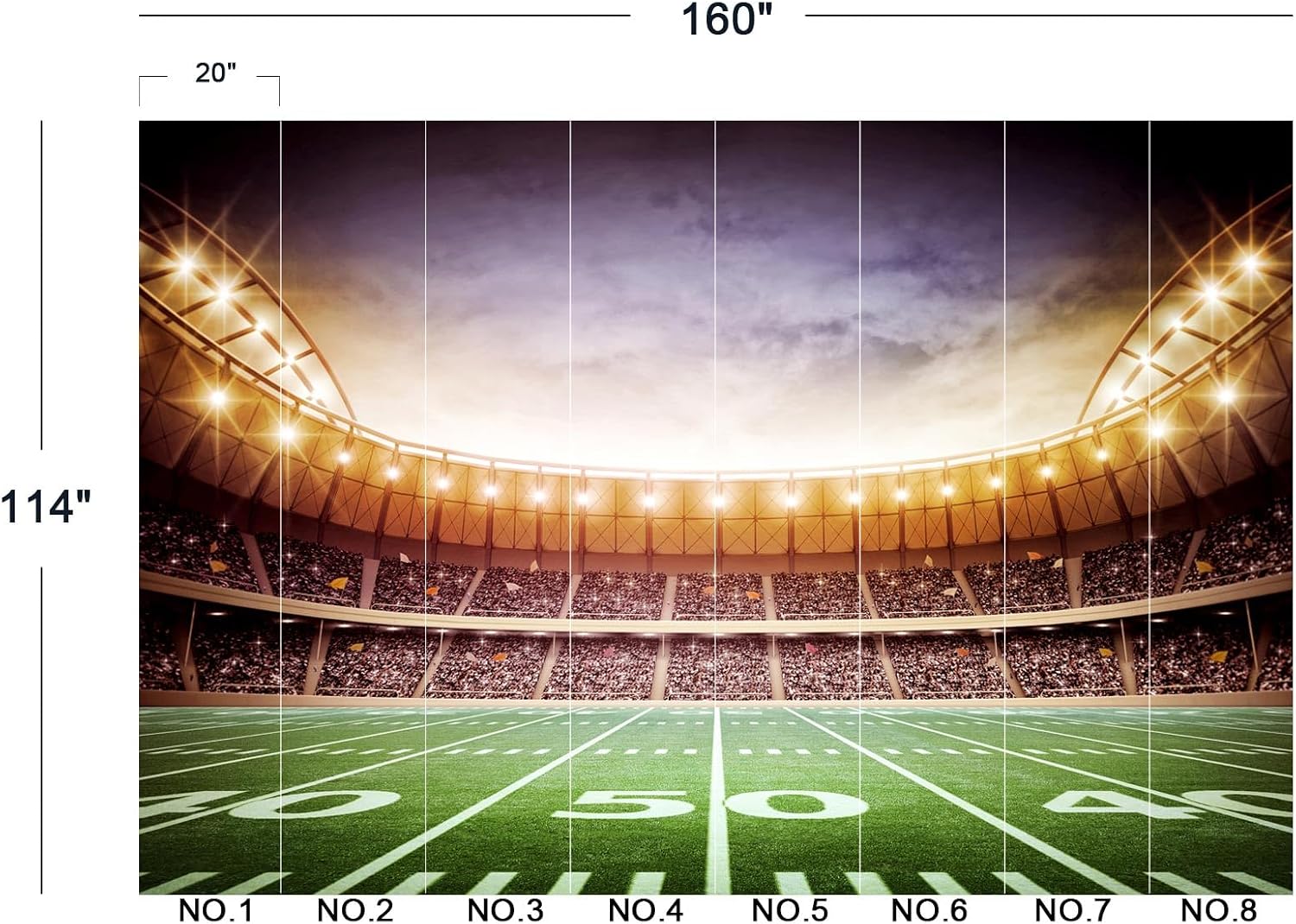 JHGRXFHB-Light of American Stadium wall Mural Wallpaper Peel and Stick 160" x 114"