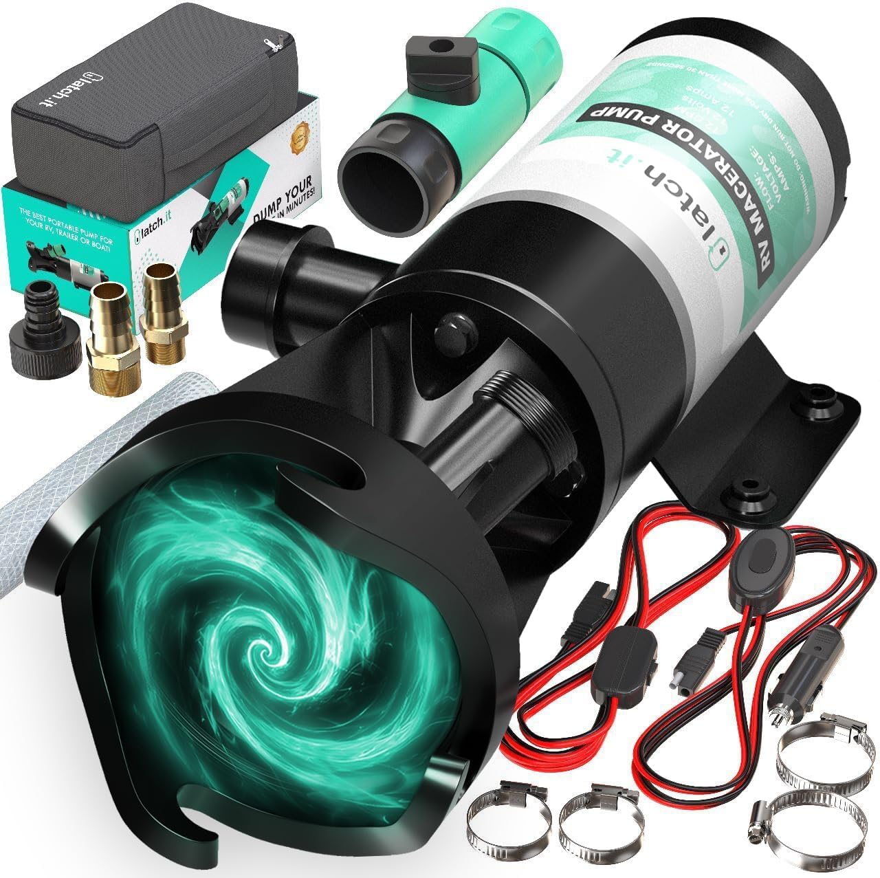 Pompe Macérateur 12V 9.5A - Pour Eaux Usées/WC/marine/bateau/caravane/camping-car