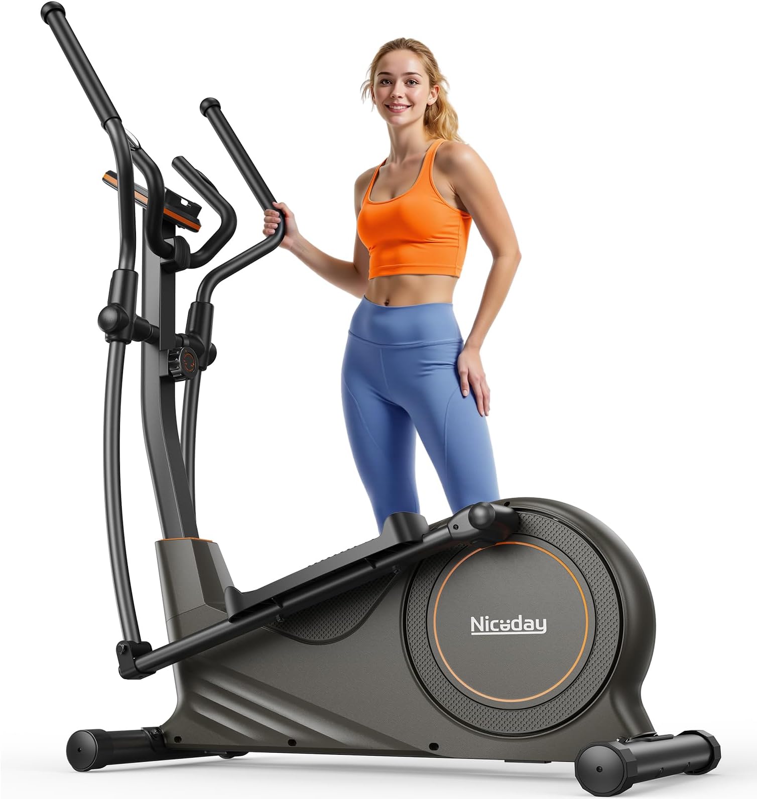 Niceday Elliptical Exercise Machine, Elliptcal Machine for Home, 15.5IN&16IN&20IN Stride Elliptical Machine, 500LBS Loading Capacity, Elliptcal Training Machine with 16 Level Resistance
