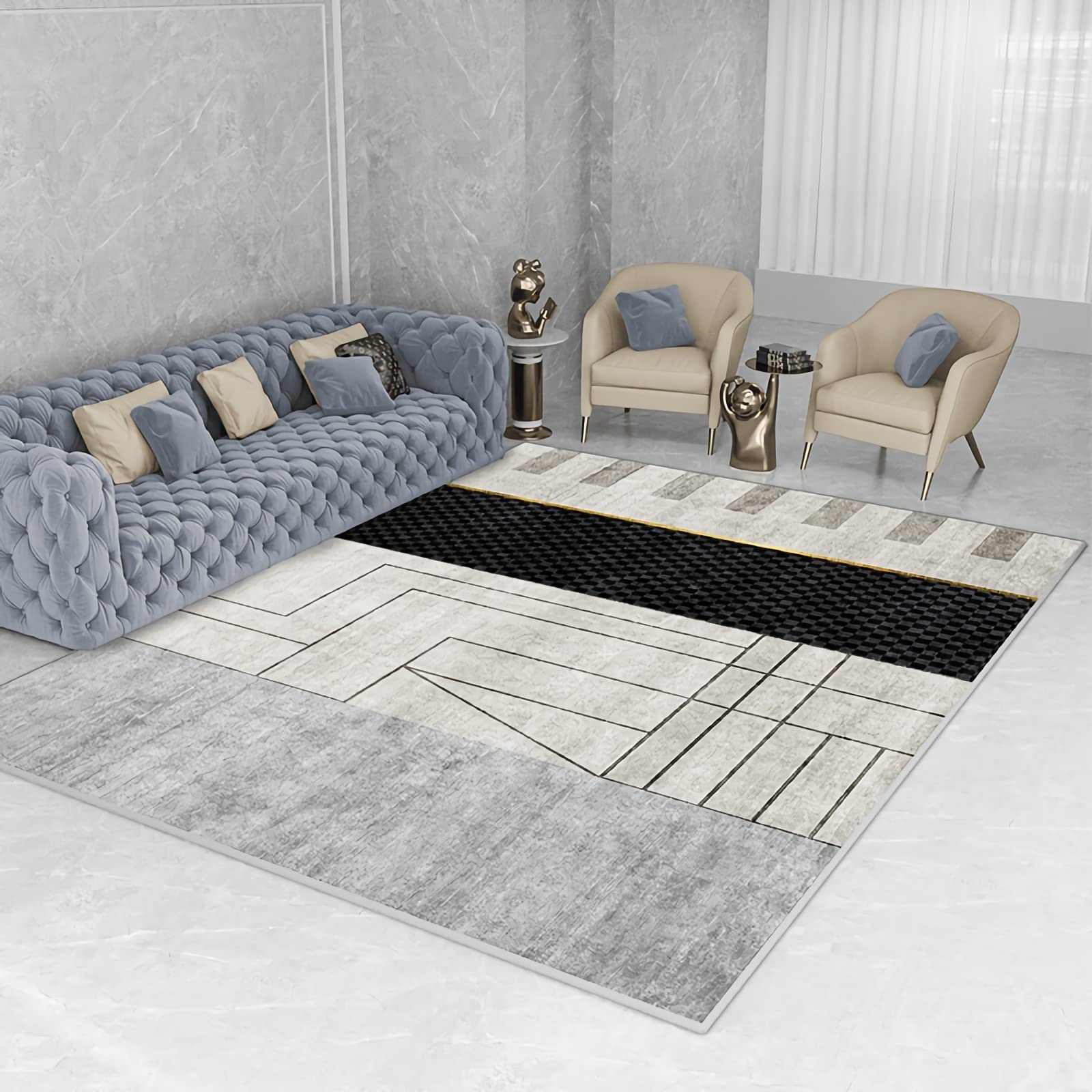 Tapis de chambre enfant géométrique 180x250cm atténue bruit pas salon