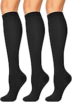 NANNBAKE 3 Pairs Compression Socks 15-20 mmHg Men Women - Best for Running Hiking Cycling Athletics