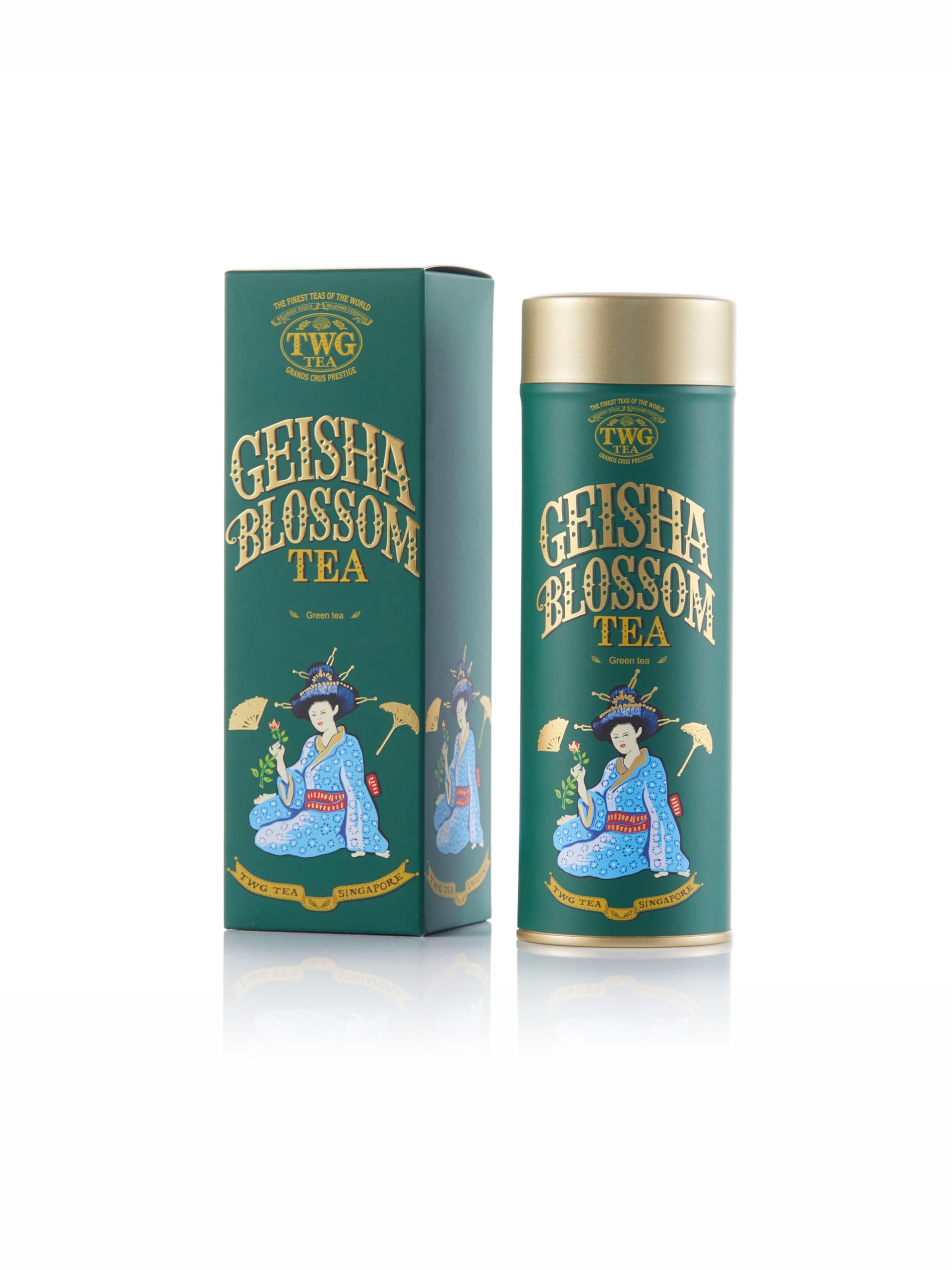 TWGTea | Geisha Blossom Tea | Green Tea | Passionfruit & Marigold Petals | Haute Couture Tin, 100g | Gift Set