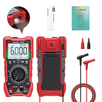 ZT-980 Digital Multimeter Tester True RMS 6000 Count High Precision Display NCV Voltage Current Resistance Capacity Measurement Frequency Duty Cycle Diode Transistor Testing