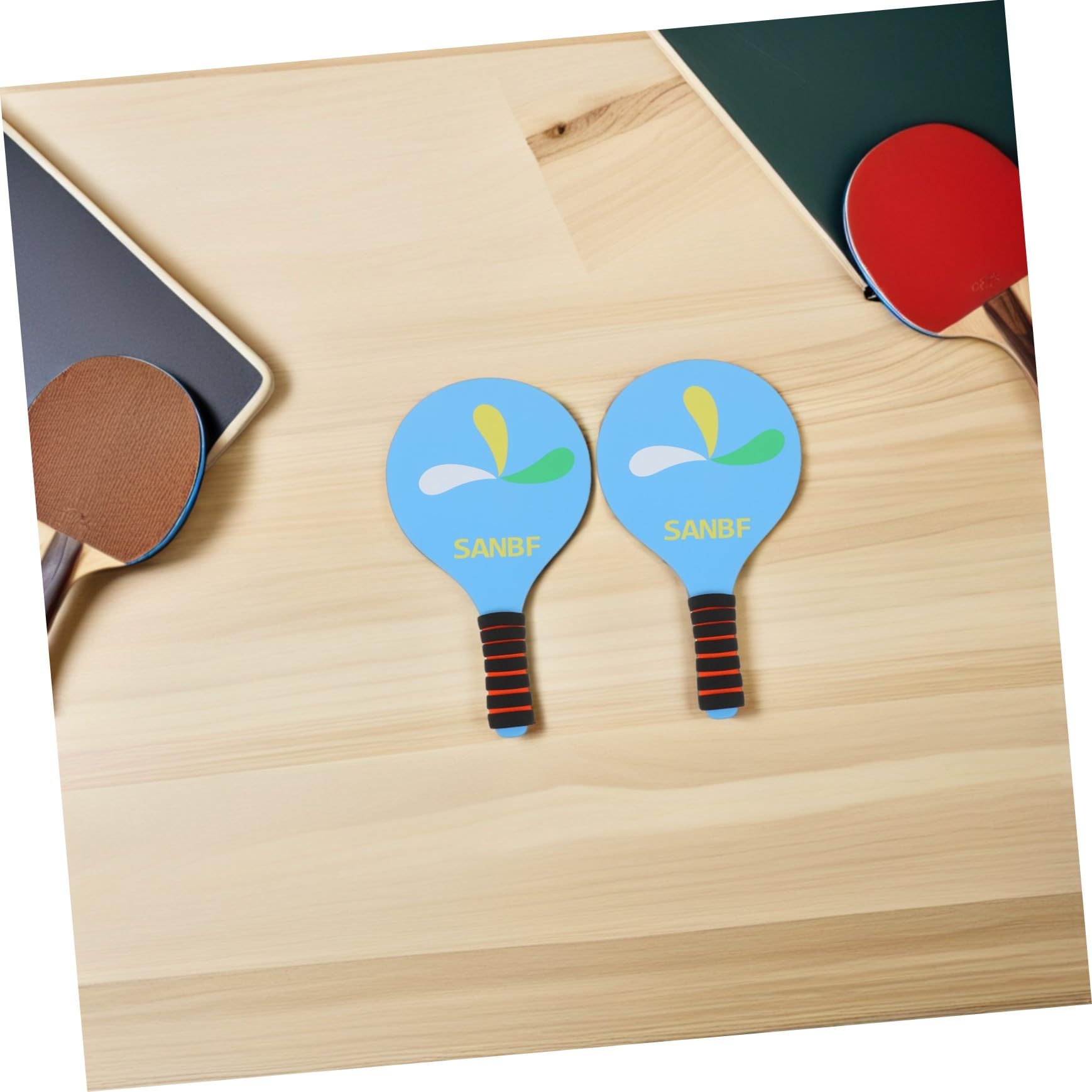Mipcase Set Racchetta Badminton in Legno Ispessito per Adulti | Palline e Volani Inclusi, Uso All'aperto per Attività Leisure, Design Robusto per Gioco Prolungato