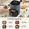 Freidora de Aire, 6QT Cuadrada con Ventana Visual, Calentamiento Rápido a 400°F, Horno con Temporizador, Apagado Automático, No Tóxico y Antiadherente, 12 Modos para Asar, Hornear, Deshidratar, Freír, Recalentar 3