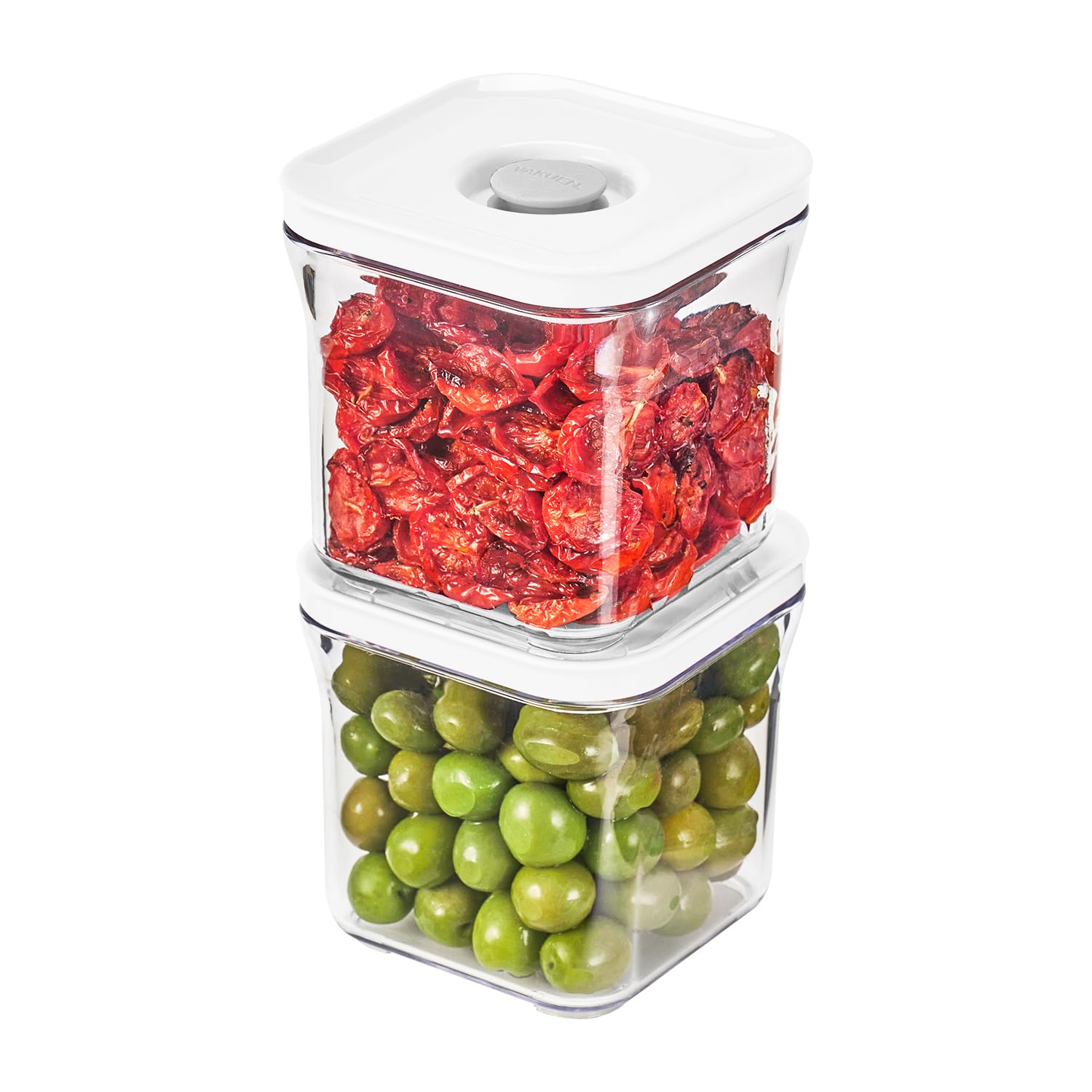 VAKUEN Premium Airtight Food Storage Containers, 2PC-SET(0.53qt), Smart One-Click Seal Lid, Patented Double Silicone Lining, 100% Leak Proof, BPA-FREE, Dishwasher, Freezer & Microwave Safe