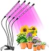 Plant Light, Grow Lights for Indoor Plants, Full Spectrum Led Plant Grow Light,9 Dimming Level & 4 Heads Grow Lamp with Timer 360°Adjustable Gooseneck, 3 Switch Mode for Seedlings And Succulents