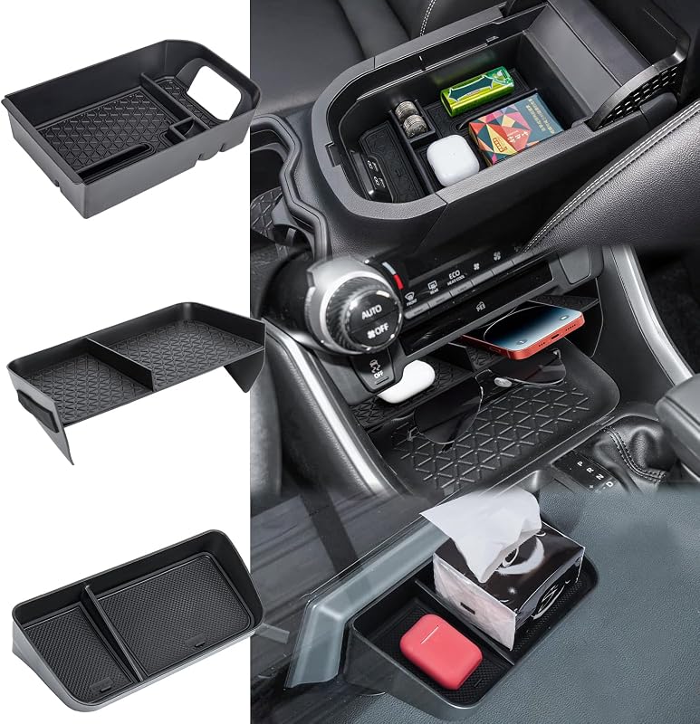 Organizador de console central Neepiar para Toyota RAV4 2019–2025 – Kit com 3 peças