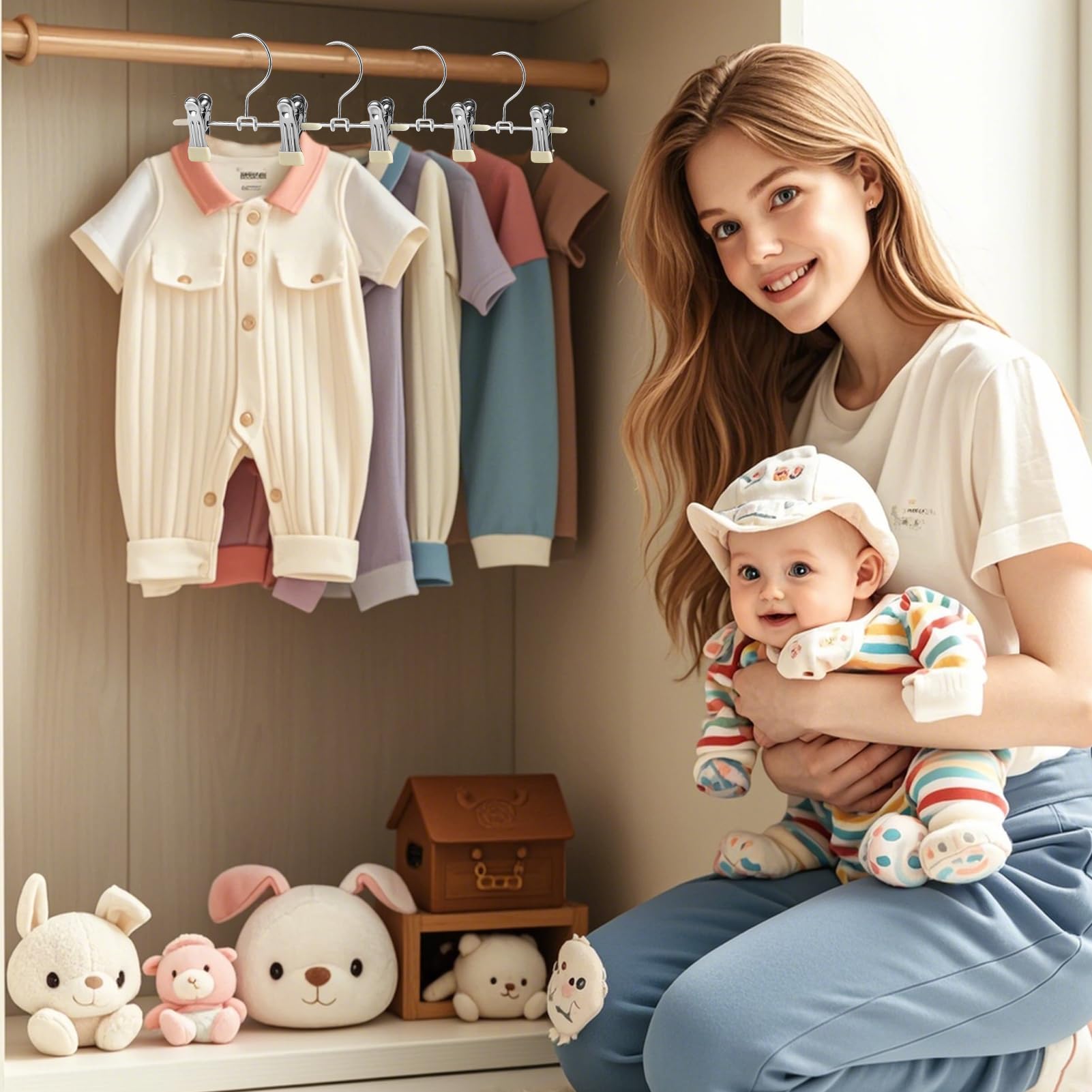 Grucce Bambini in Metallo 20 Pezzi 17 cm per Pantaloni, Vestiti, Calzini e Biancheria Intima