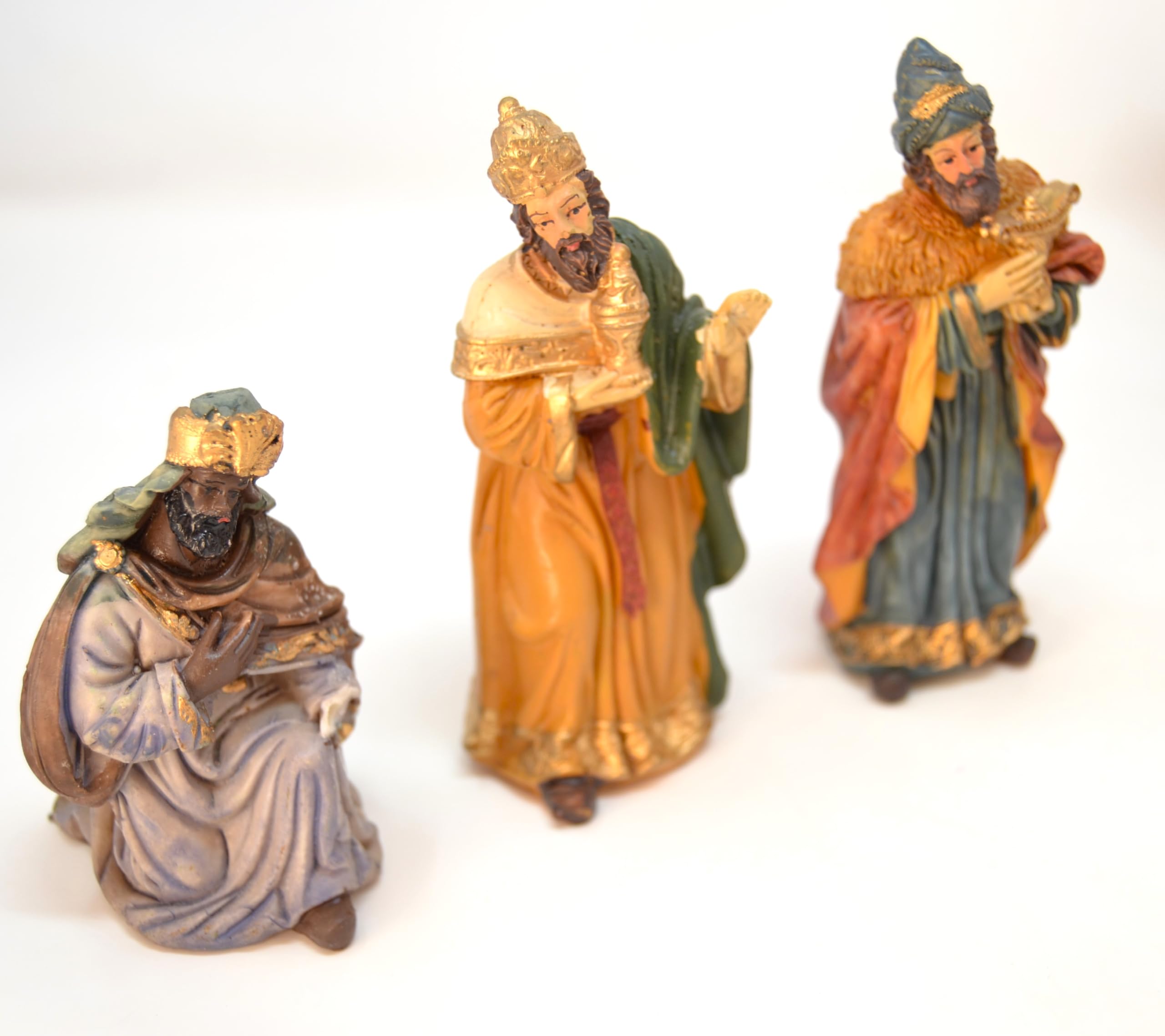 Z1 10 x Weihnachtsfiguren, 12,5 cm, Krippenfiguren, Tiere, Geburt Jesus, 3 Könige, Krippenhandwerk, Gott