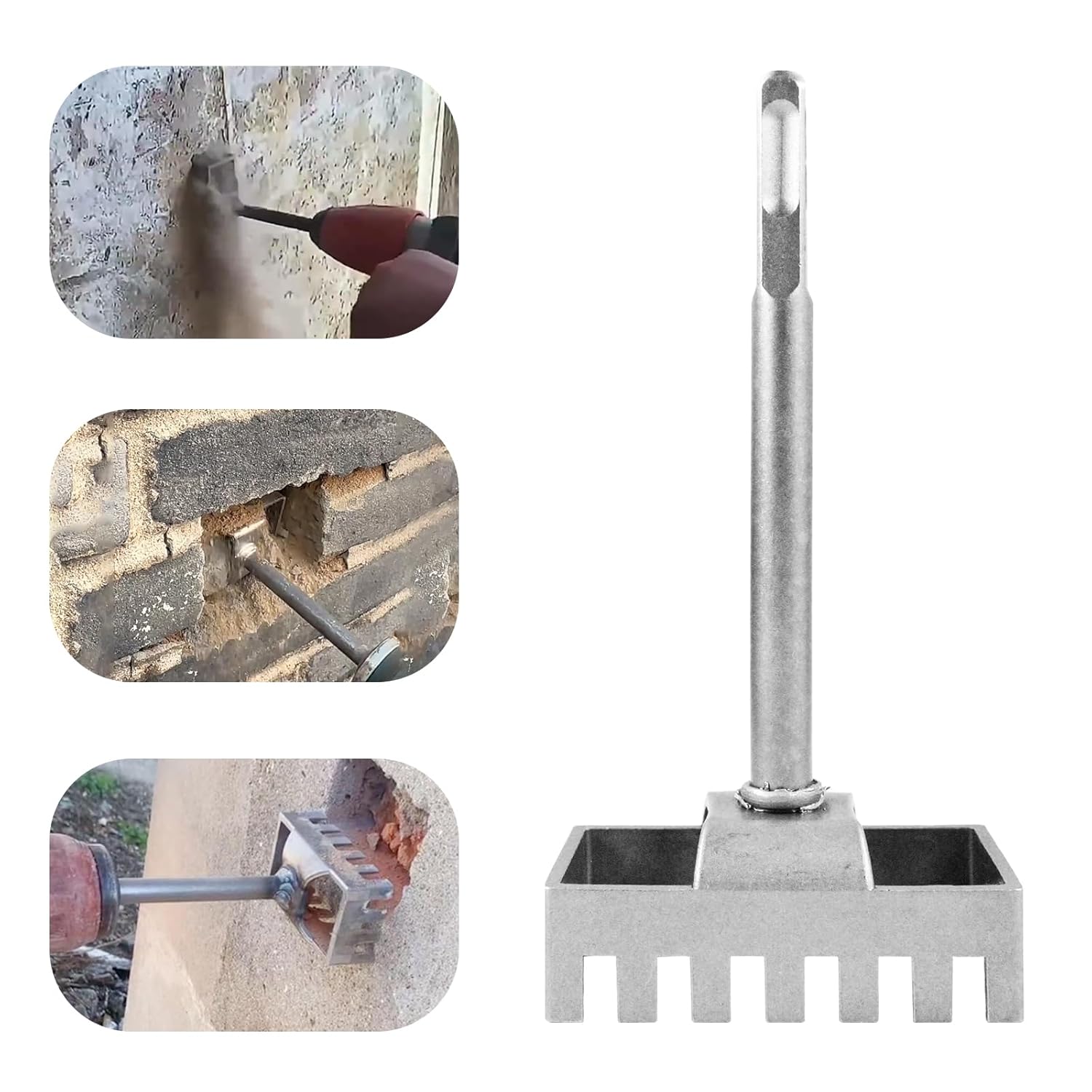 Square Hole Cutter for Electrical Box, Portable Rectangle Slot Cutter, Alloy Steel Electric Concrete Saw, Fast-Cutting One Step Hole Tool, for Brick Concrete Cement Stone