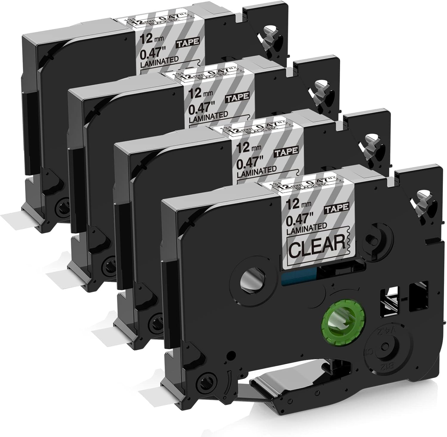 6 Nastri Per Etichette Brother 12mm X 8m - Compatibili TZe Serie | Nero Su Multicolore