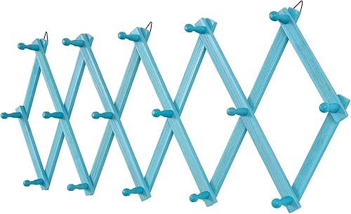 SCUNDA Beachy - Perchero de pared costero con 16 ganchos para colgar, decoración de playa para el hogar, estilo náutico montado en la pared de