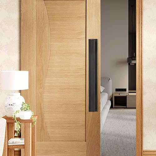 Miniatura 3 de Manija de puerta estilo granero, tirador de manija de puerta corredera resistente de 12 pulgadas, moderno mango de base larga para puerta,