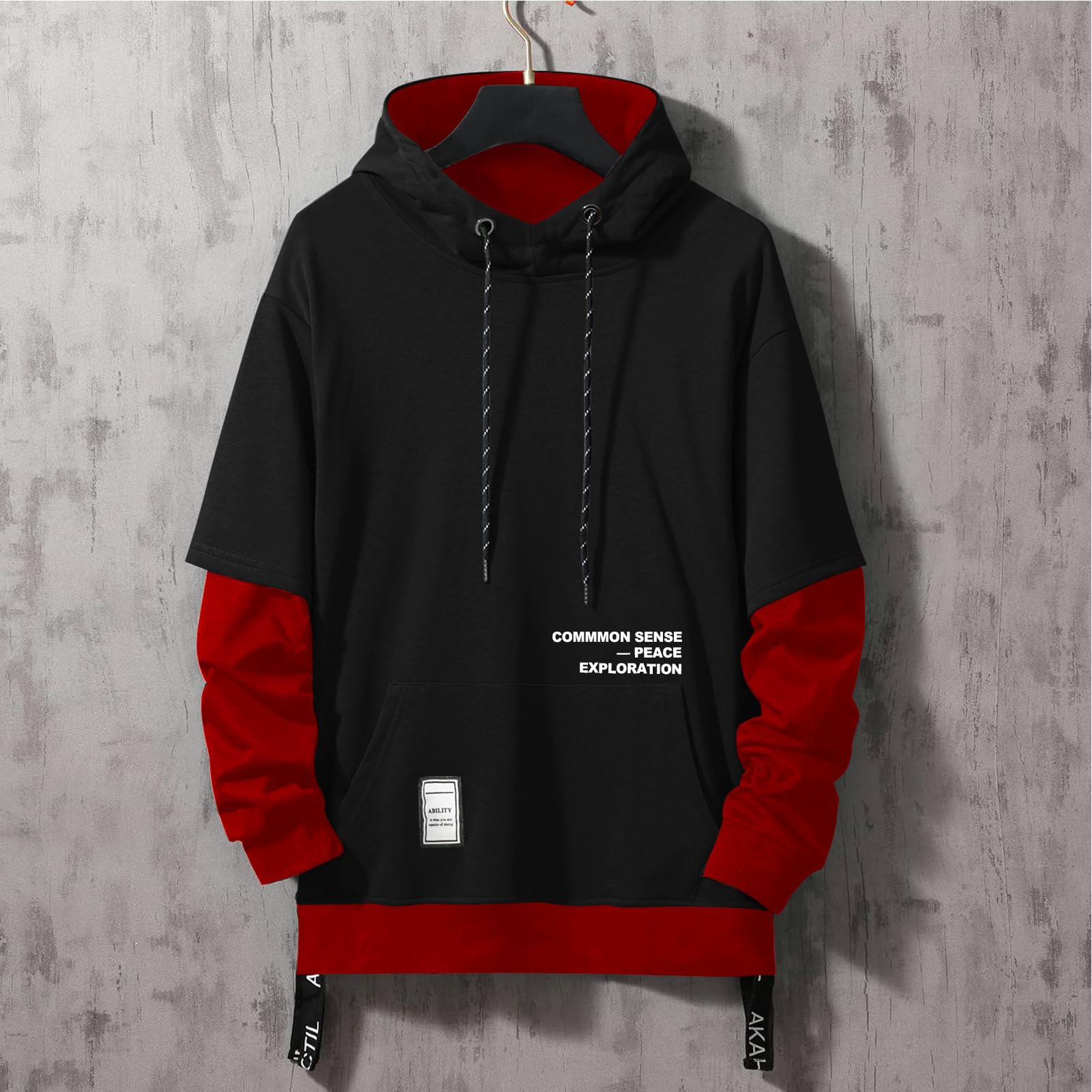 Moshtashio Felpa Uomo con Cappuccio Abbigliamento Felpe Manica Lunga Colori a Contrasto Hoodies Sweatshirt Pullover Tops Autunno Inverno Moda