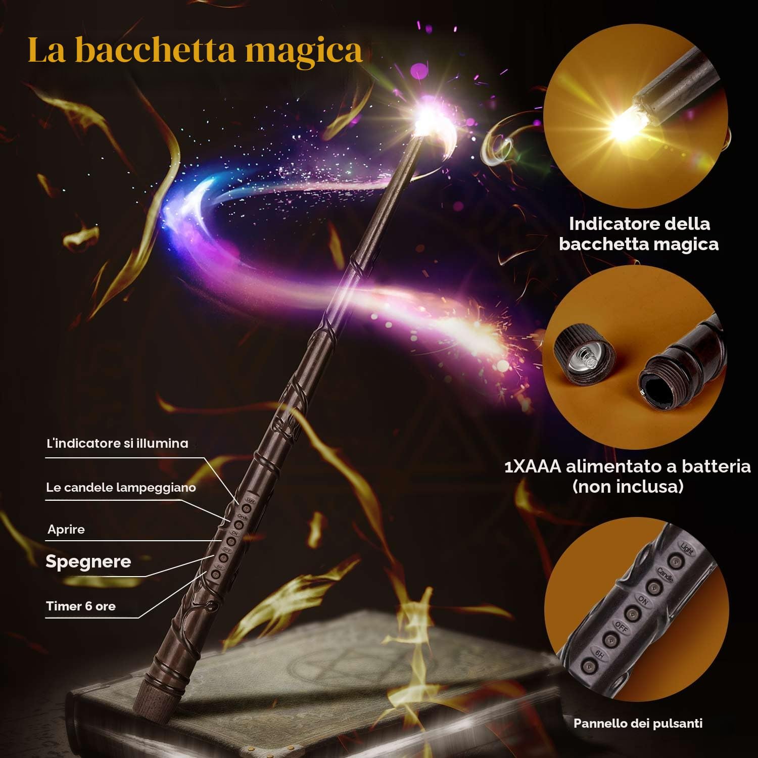 Candele a LED Galleggianti, 12 Pezzi Candele a LED senza fiamma, Candele magiche con bacchetta telecomandata, Candele a batteria per festa, Halloween, Decorazione Natalizia