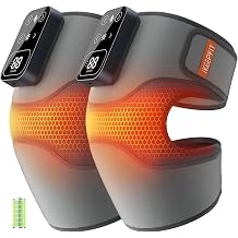 IKEEPFIT Cordless Knee Massager with Heat Vibration for Pain Relief, MAXwarm 4.0[2026 Upgraded] - Electric Heated Knee Brace with 5 Heat Levels and 3 Massage Mode, Gifts for Men Women (Grey, Pair)