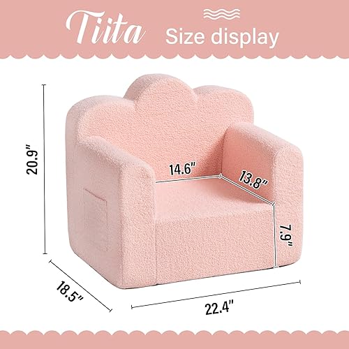 Miniatura 59 de Tiita Silla infantil de felpa para niños, sofá de felpa que brilla en la oscuridad, sofá para niños pequeños con funda lavable, asa de transporte,