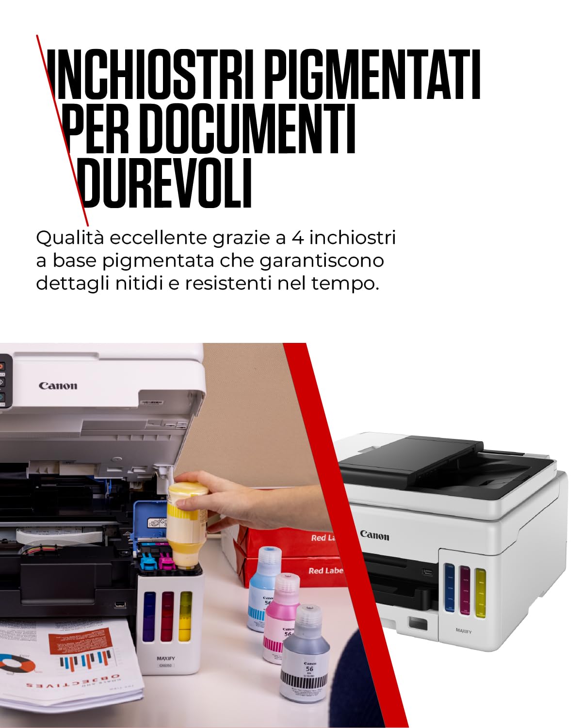 Canon Stampante WiFi per Casa e Ufficio MAXIFY GX6050 - Stampante Multifunzione MegaTank con Scanner e Fotocopiatrice per Casa | Connettività WiFi, Ethernet e USB