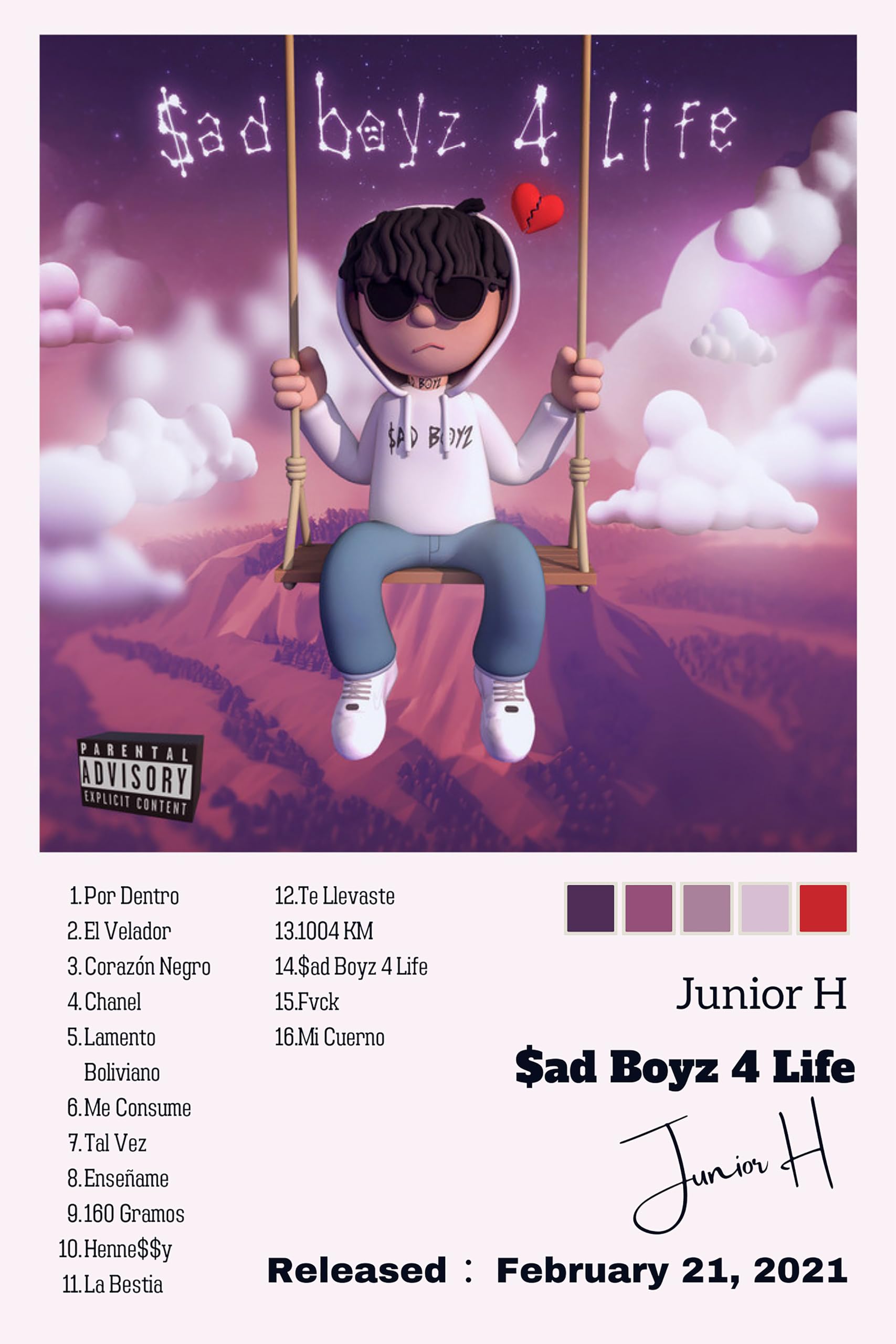 IESUTA Poster Aesthetic Decorative Painting HD Printing Bedroom Decoration Wall Art Junior Canvas H Frameless (8x12 inches (20x30 cm))