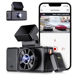 E3 3 Channel 2 7K Dash Cam for Cars Dash Camera with IR Night Vision Voice Control Parking