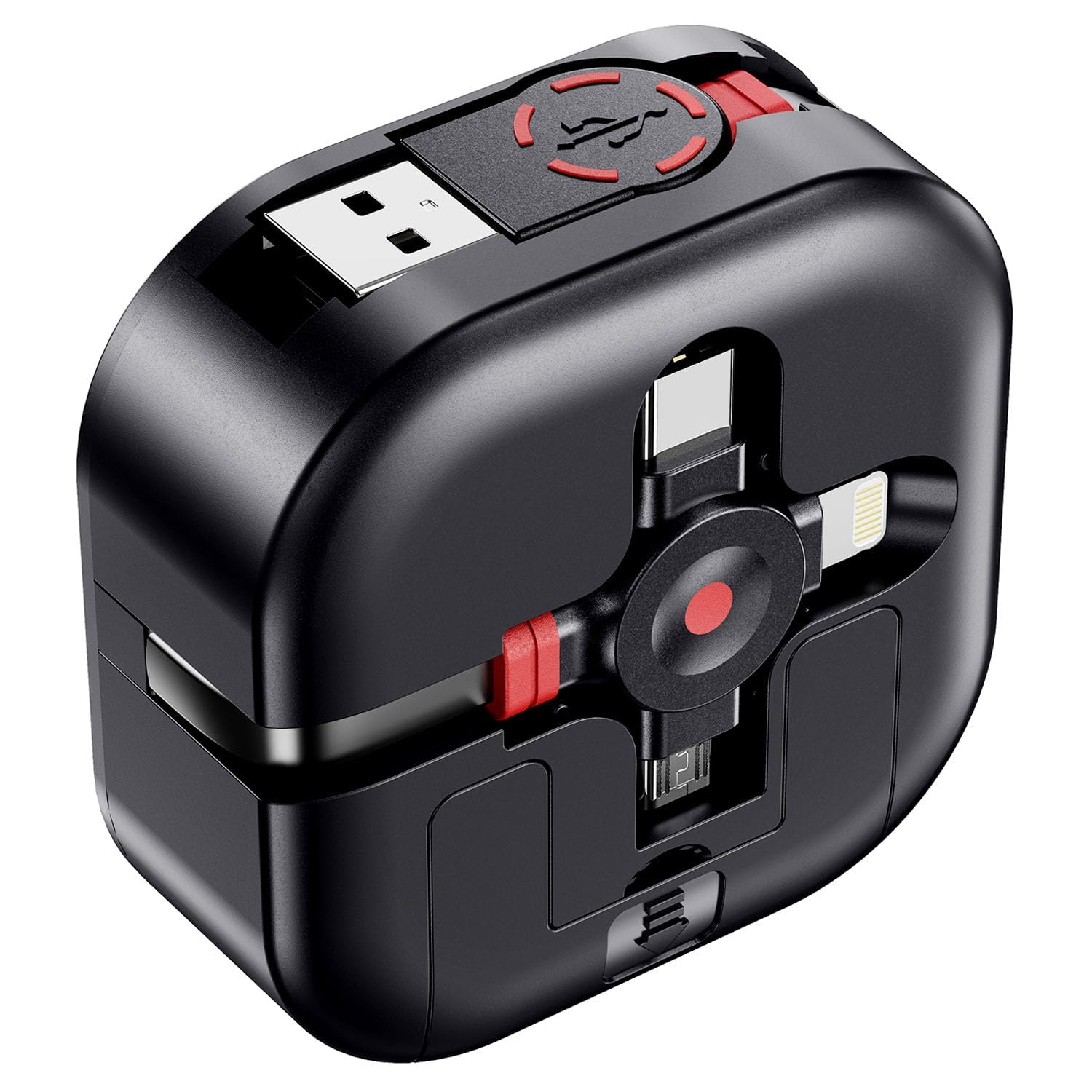 Retractable Phone Charger, [1.2M] Multi Charging Cable, 3 in 1 Multi USB Charger Cable with Lightning/Type C/Micro USB for iPhone17/16/15/14/13/12/Galaxy/Pixel/Sony/Xiaomi/LG/HTC/Tablets