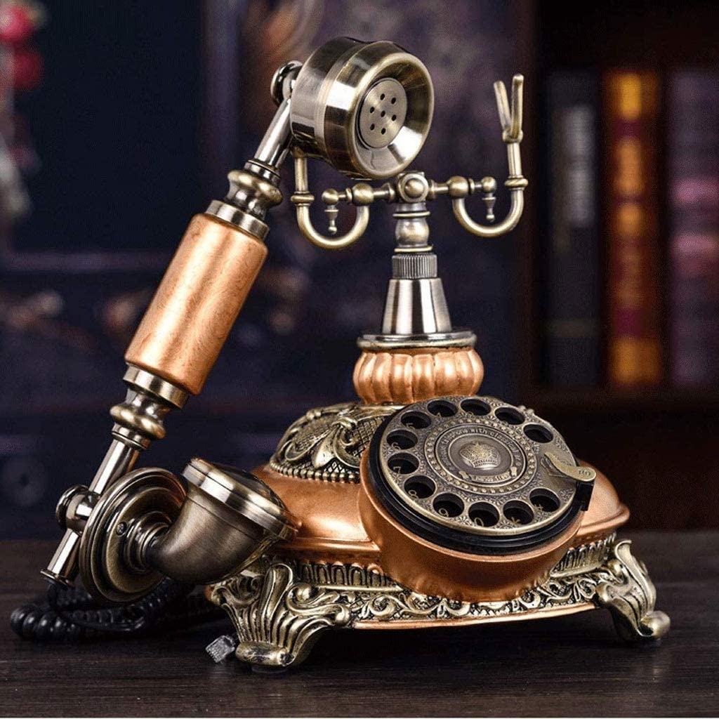 Telefon - klasyczny telefon retro w stylu vintage, staromodny obrotowy z tarczą obrotową, antyczny stacjonarny ，Telefon w stylu vintage