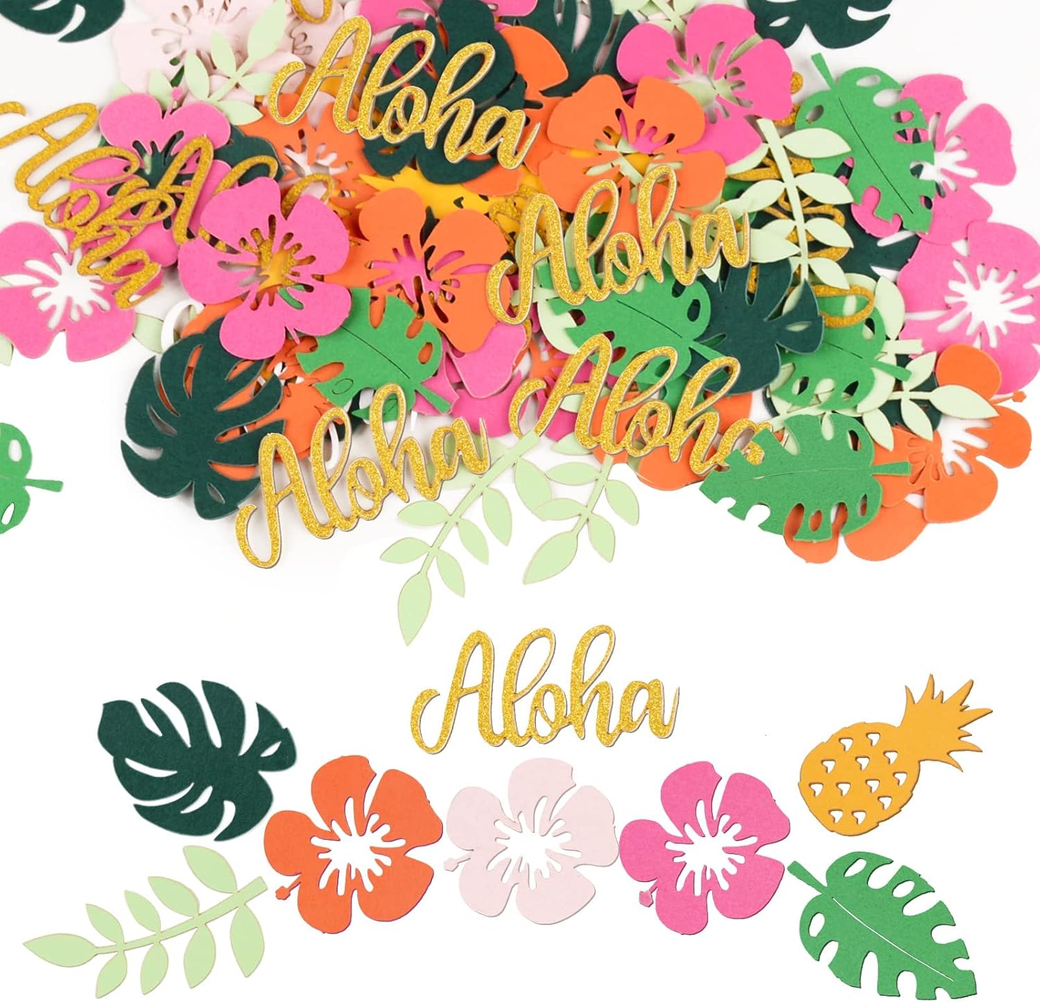 100pcs Hawaiian Luau Confetti Summer Confetti for Hawaiian Luau Table Decorations