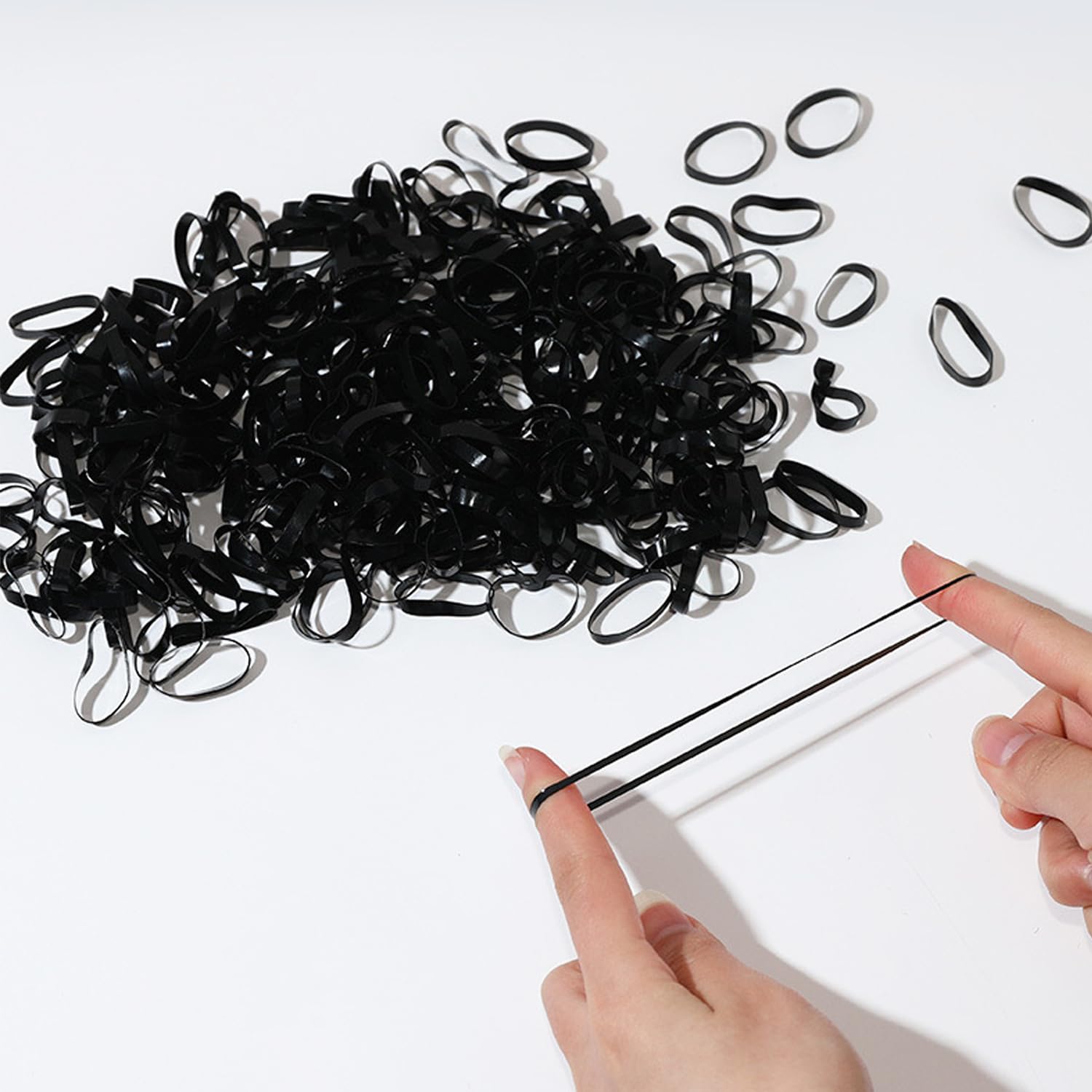 WANBY Elastic Hair Bands for Women 750Pcs Hair Ties Bands Soft Elastics Ponytail Holders Hair Ties for Girls Toddler (Black) - Image 4