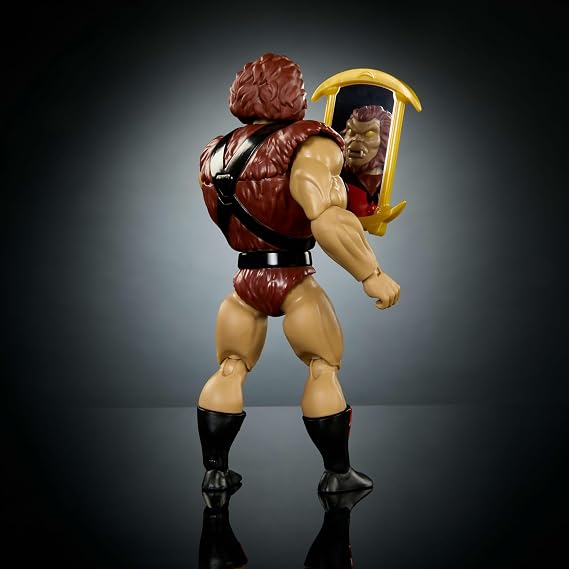 Masters of the Universe Origins Action Figure Cartoon Collection Grizzlor, 5.5-inch 1980s Motu TV Hairy Villain, Detailed Design & Mirror Accessory